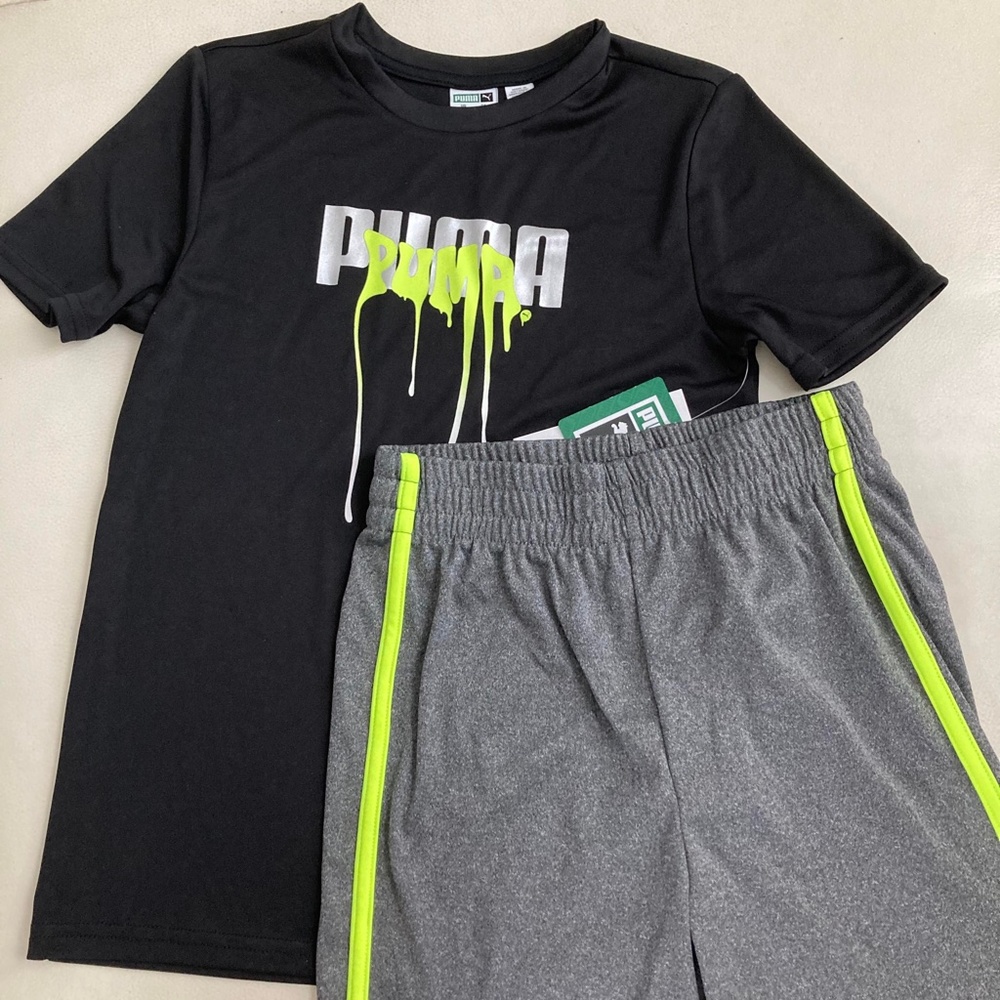 PUMA Big Boy Tee And Shorts Set 4064 - Picture 4 of 8